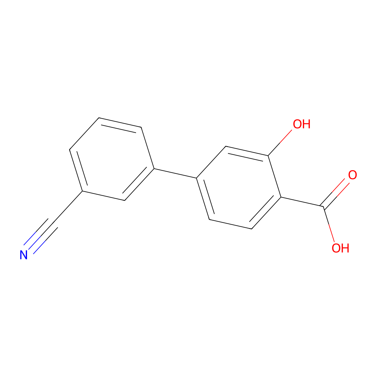 4-(3-Cyanophenyl)-2-hydroxybenzoic acid molecular structure, CAS 1262005-46-8