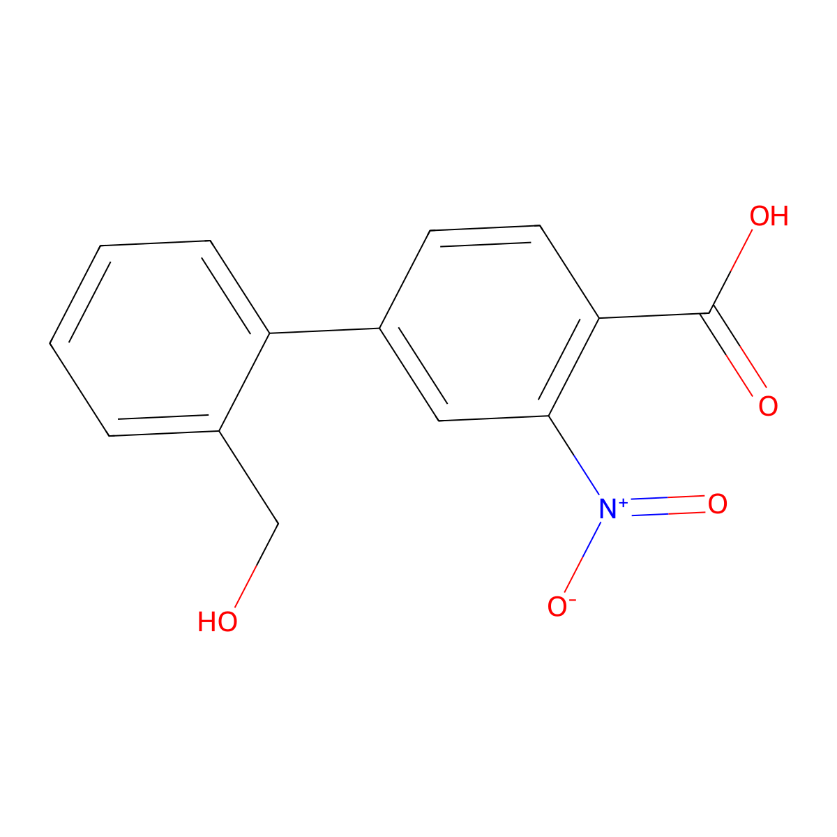 4-(2-Hydroxymethylphenyl)-2-nitrobenzoic acid molecular structure, CAS 1262005-47-9