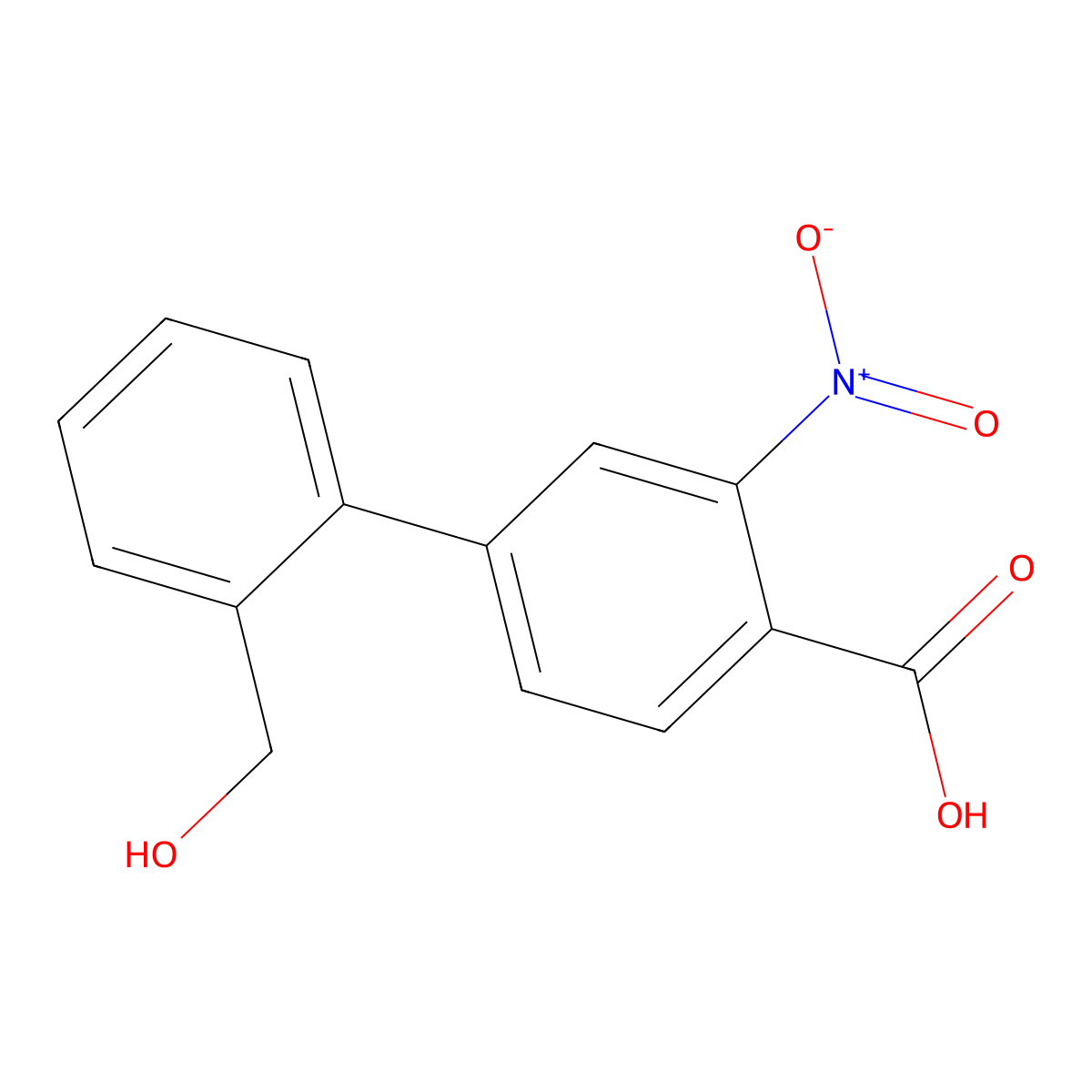 4-(2-Hydroxymethylphenyl)-2-nitrobenzoic acid molecular structure, CAS 1262005-47-9