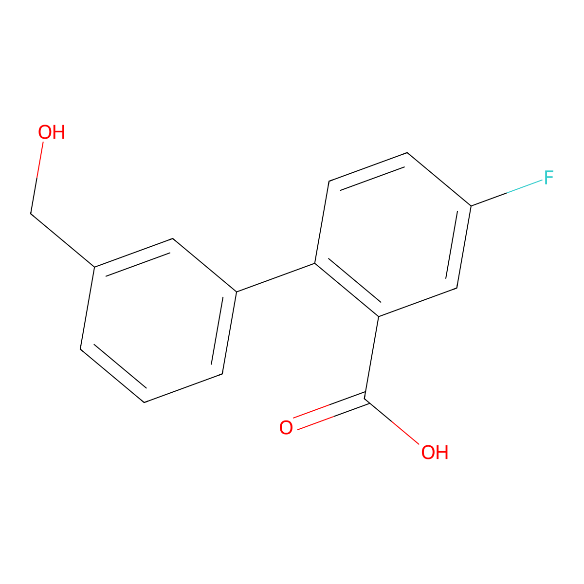 5-Fluoro-2-(3-hydroxymethylphenyl)benzoic acid molecular structure, CAS 1262005-55-9