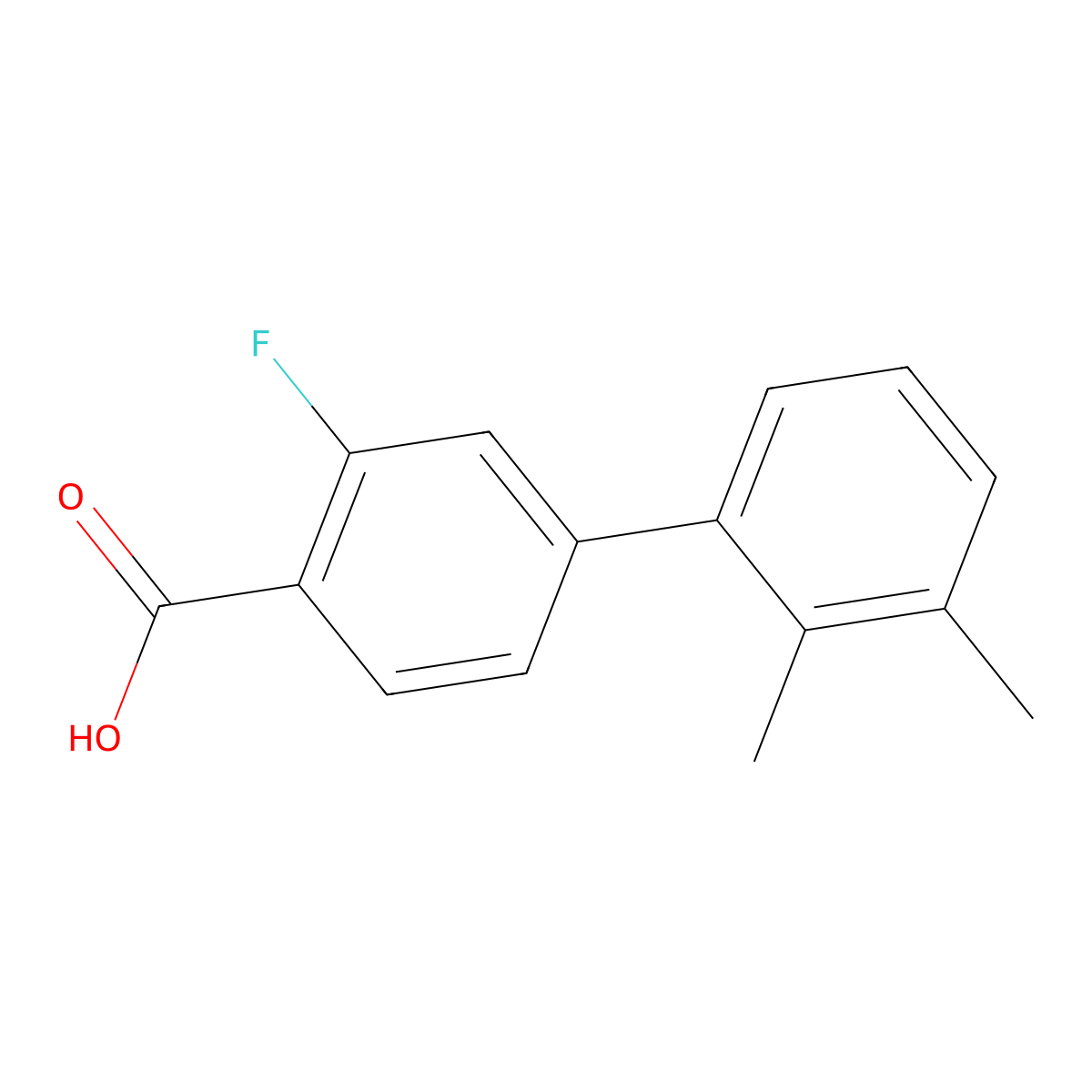 4-(2,3-Dimethylphenyl)-2-fluorobenzoic acid molecular structure, CAS 1262005-56-0