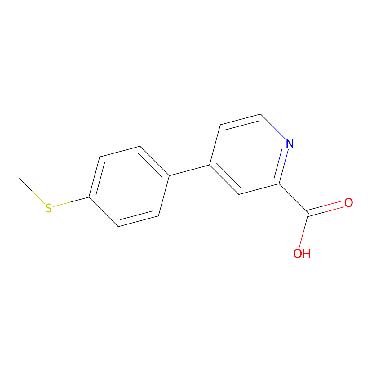 4-(4-Methylthiophenyl)picolinic acid molecular structure, CAS 1262005-57-1