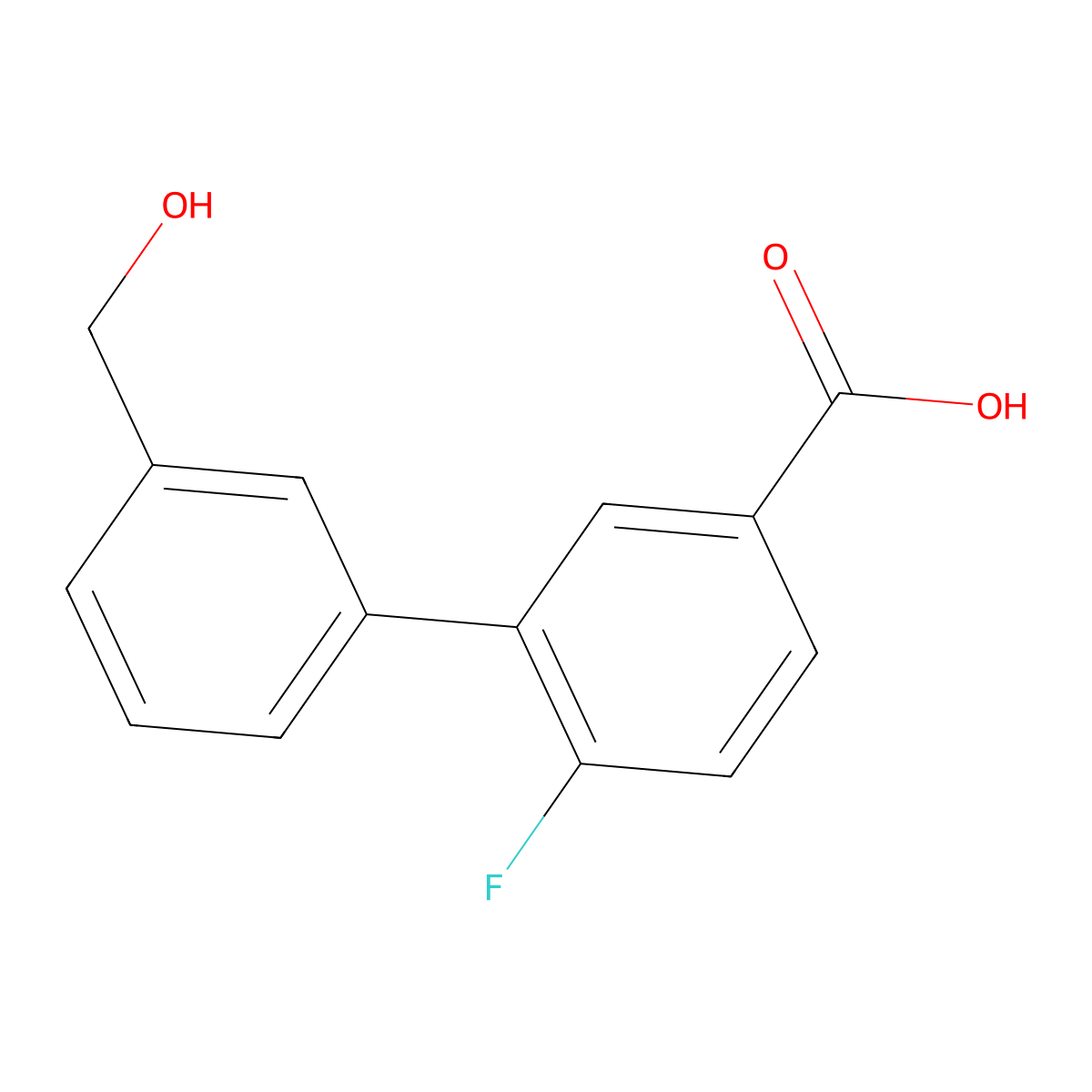 4-Fluoro-3-(3-hydroxymethylphenyl)benzoic acid molecular structure, CAS 1262005-59-3
