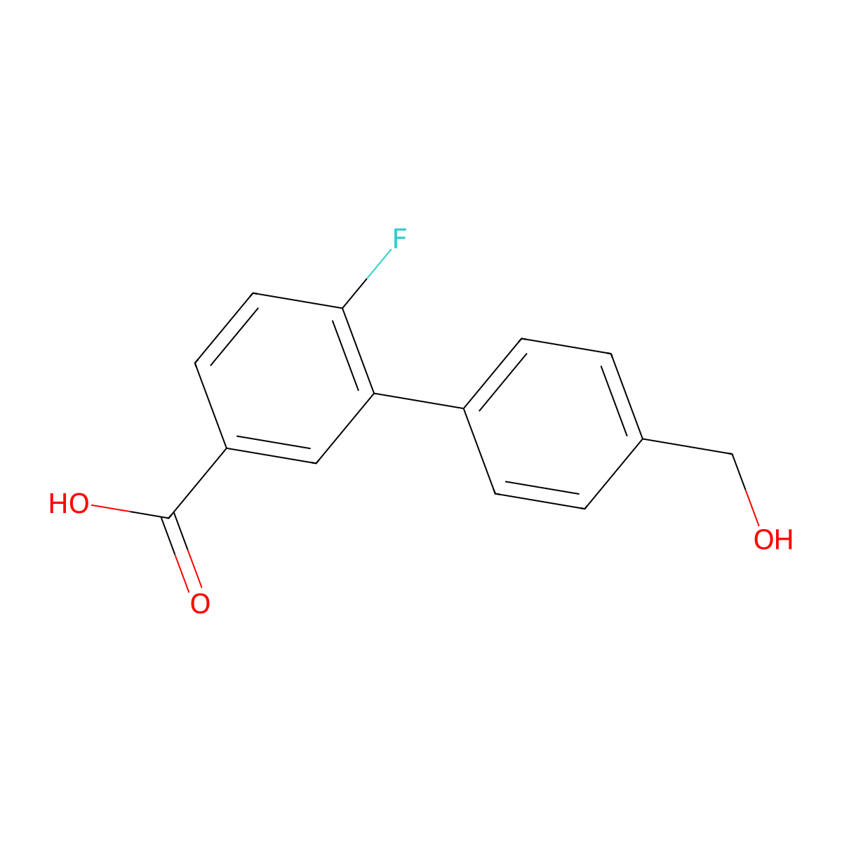 4-Fluoro-3-(4-hydroxymethylphenyl)benzoic acid molecular structure, CAS 1262005-62-8