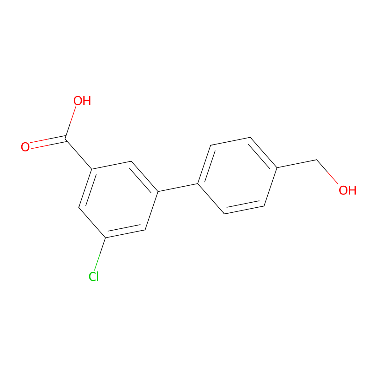 5-Chloro-3-(4-hydroxymethylphenyl)benzoic acid molecular structure, CAS 1262005-64-0