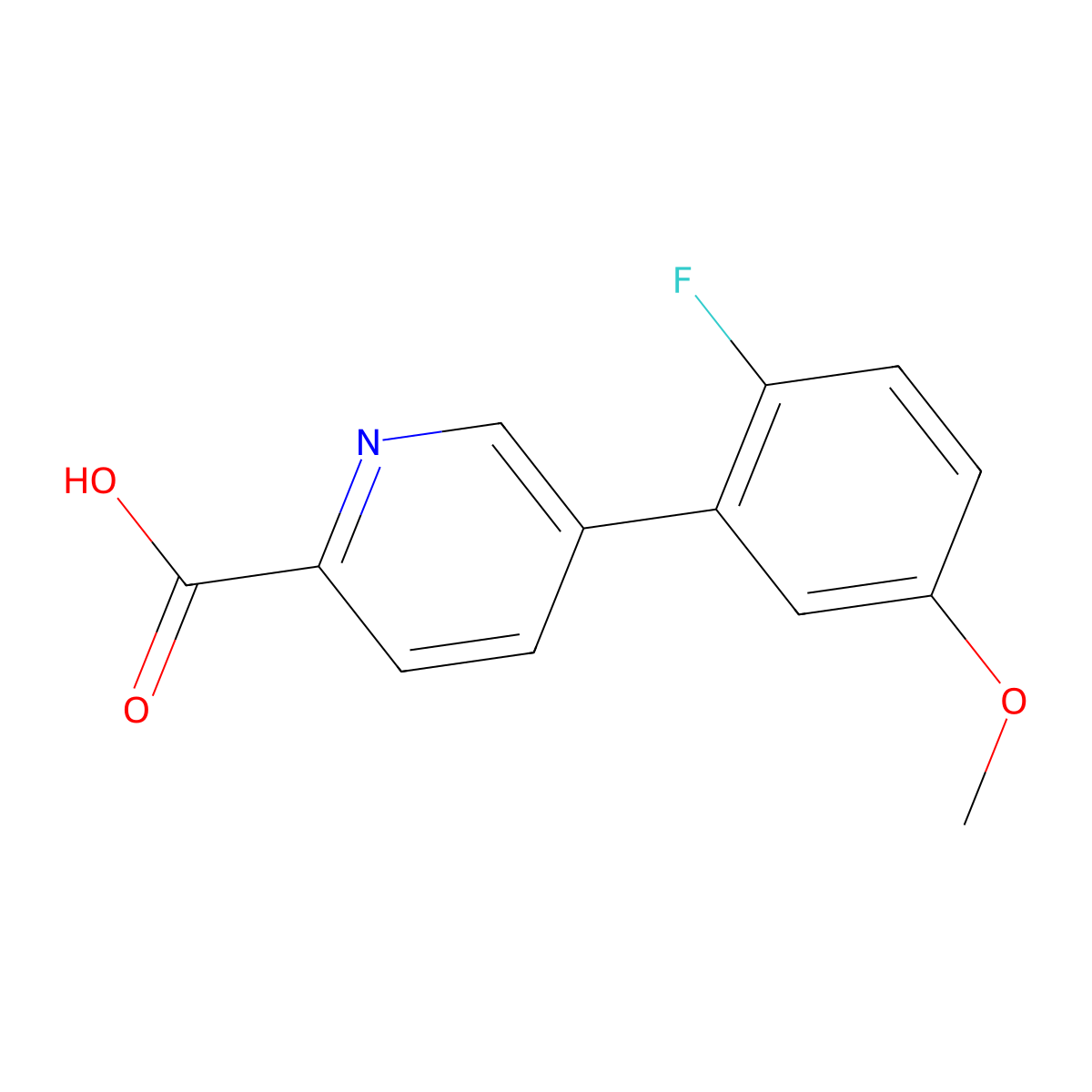 5-(2-Fluoro-5-methoxyphenyl)picolinic acid molecular structure, CAS 1262005-66-2