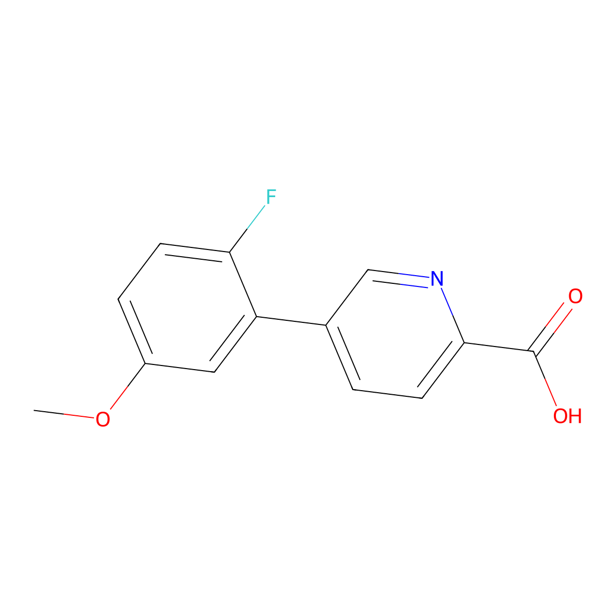 5-(2-Fluoro-5-methoxyphenyl)picolinic acid molecular structure, CAS 1262005-66-2