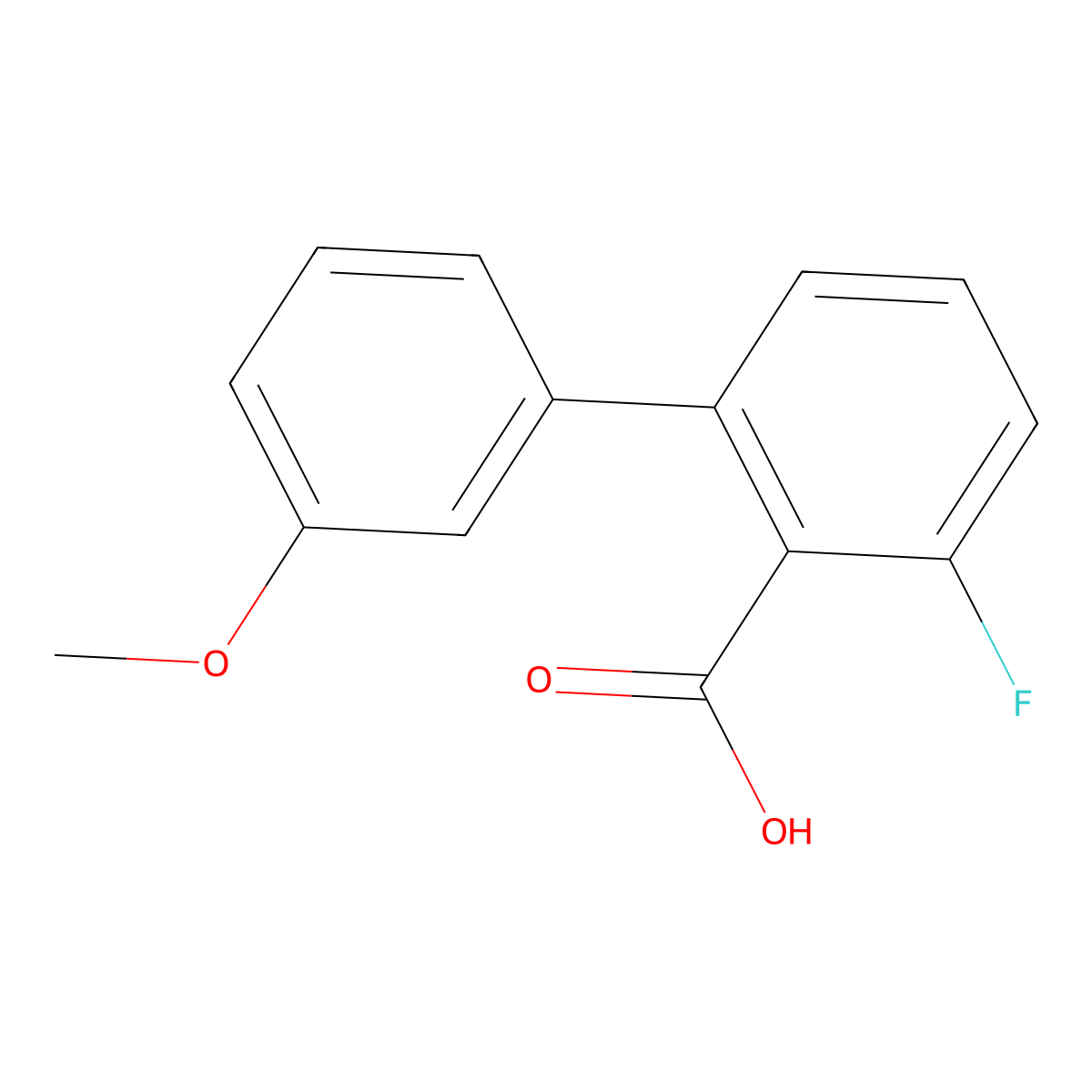 6-Fluoro-2-(3-methoxyphenyl)benzoic acid molecular structure, CAS 1262005-67-3