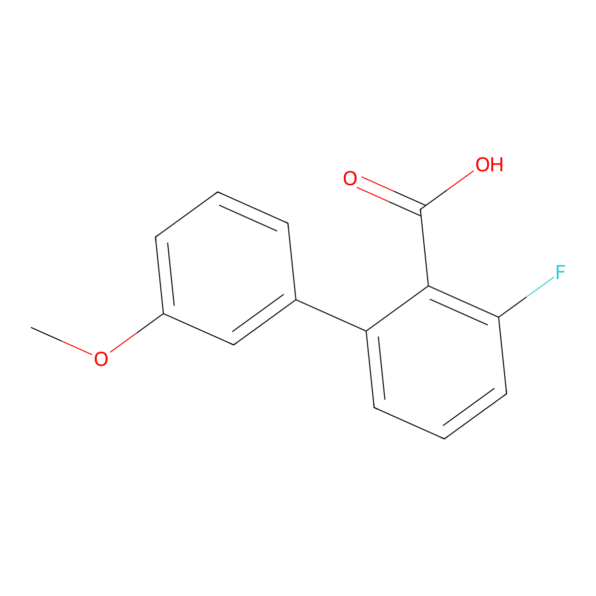 6-Fluoro-2-(3-methoxyphenyl)benzoic acid molecular structure, CAS 1262005-67-3