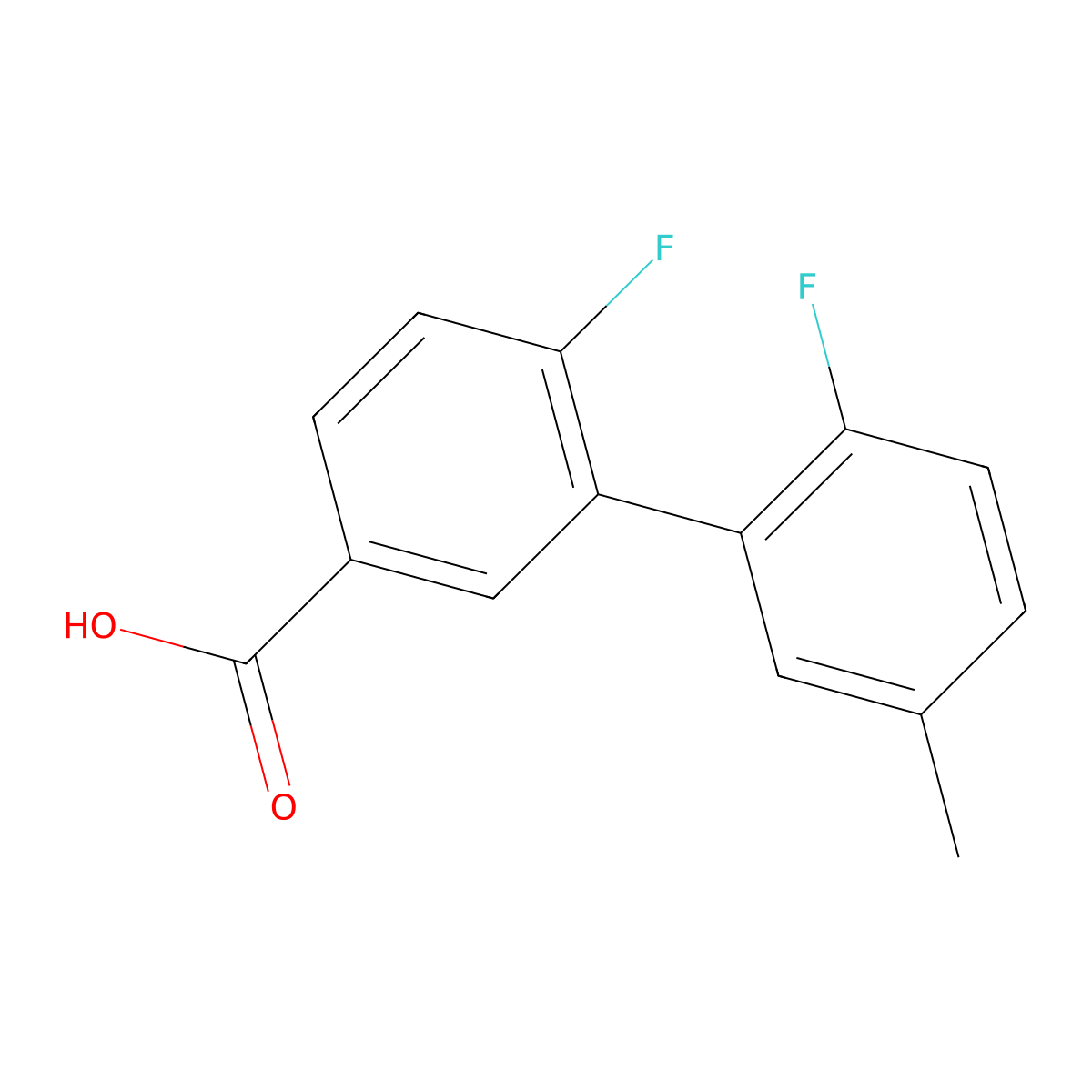 4-Fluoro-3-(2-fluoro-5-methylphenyl)benzoic acid molecular structure, CAS 1262005-68-4