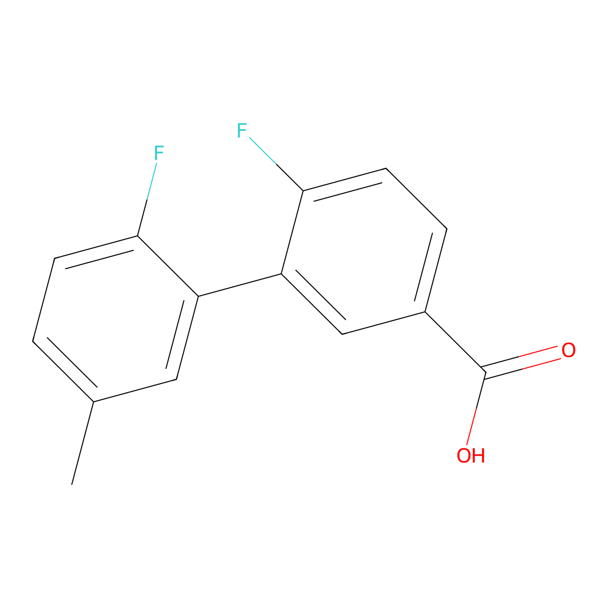 4-Fluoro-3-(2-fluoro-5-methylphenyl)benzoic acid molecular structure, CAS 1262005-68-4
