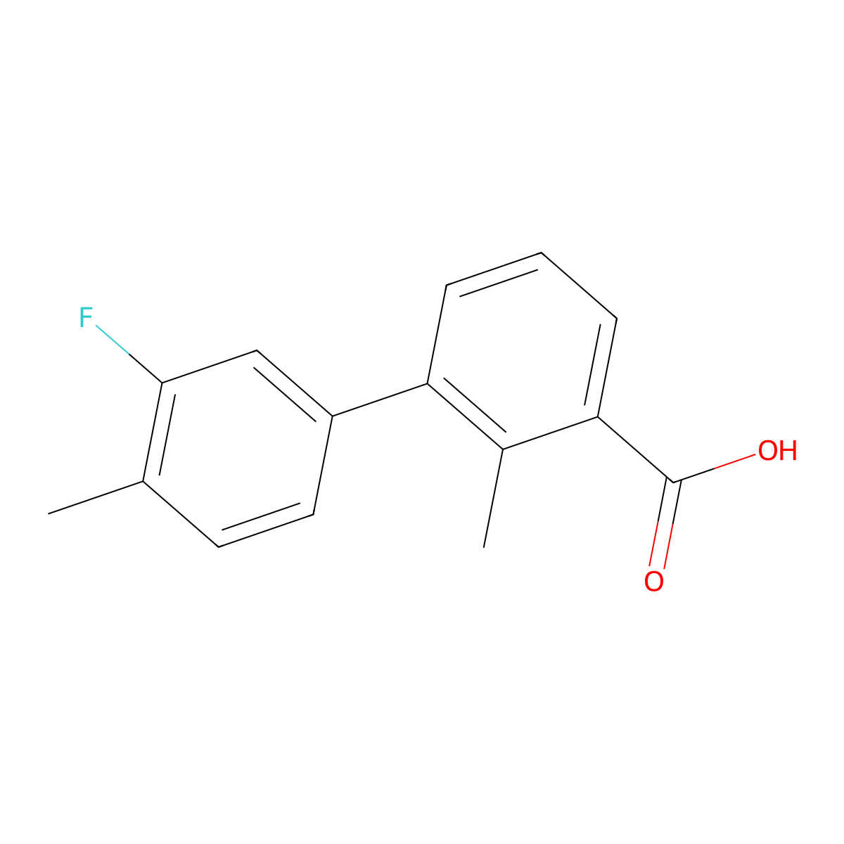 3-(3-Fluoro-4-methylphenyl)-2-methylbenzoic acid molecular structure, CAS 1262005-71-9