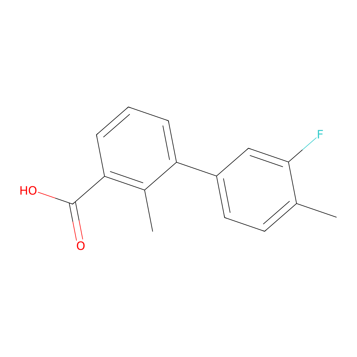 3-(3-Fluoro-4-methylphenyl)-2-methylbenzoic acid molecular structure, CAS 1262005-71-9