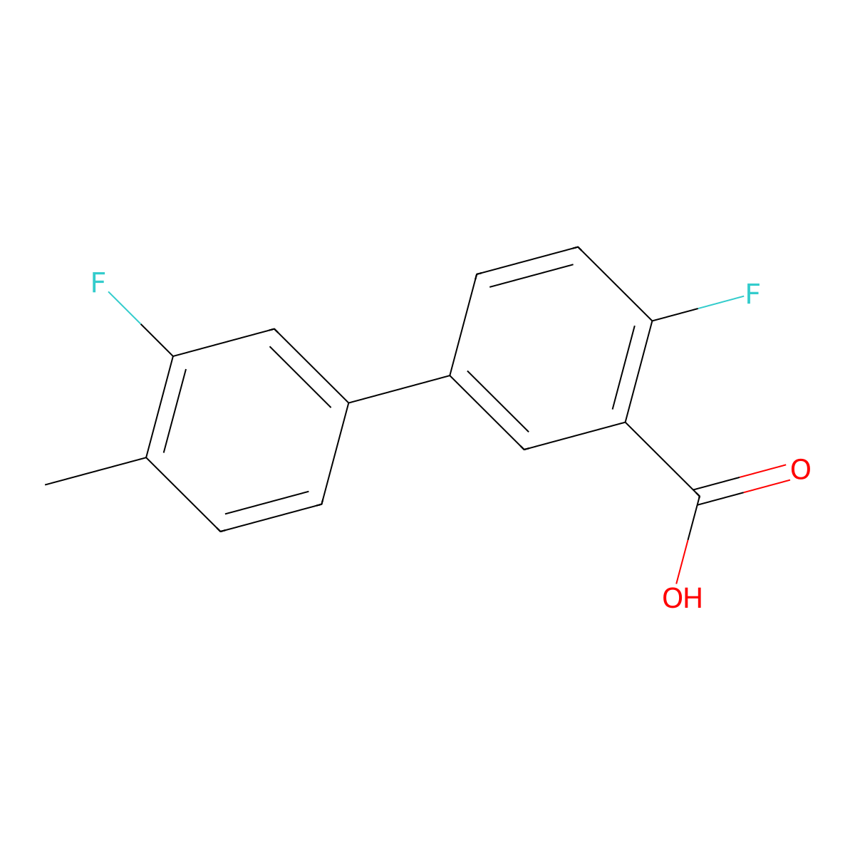2-Fluoro-5-(3-fluoro-4-methylphenyl)benzoic acid molecular structure, CAS 1262005-75-3