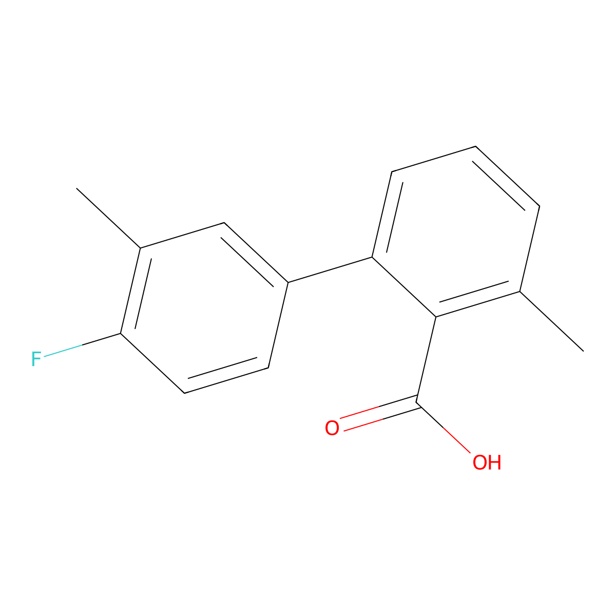 2-(4-Fluoro-3-methylphenyl)-6-methylbenzoic acid molecular structure, CAS 1262005-76-4