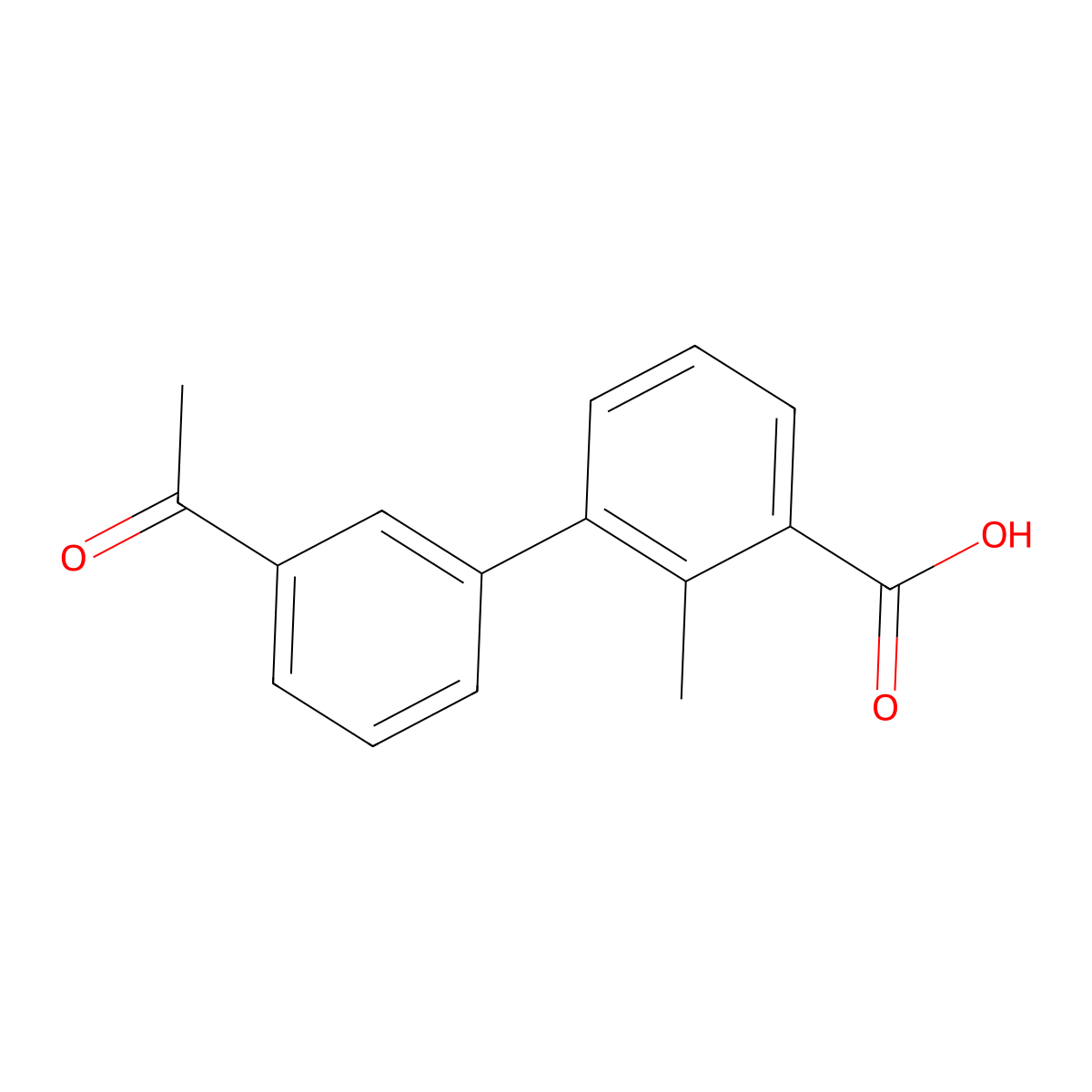 3-(3-Acetylphenyl)-2-methylbenzoic acid molecular structure, CAS 1262005-77-5