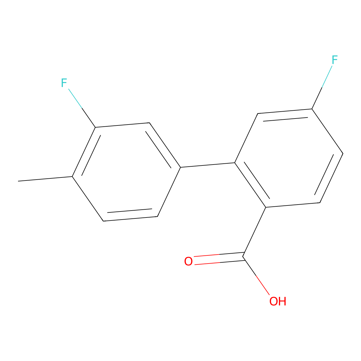 4-Fluoro-2-(3-fluoro-4-methylphenyl)benzoic acid molecular structure, CAS 1262005-79-7