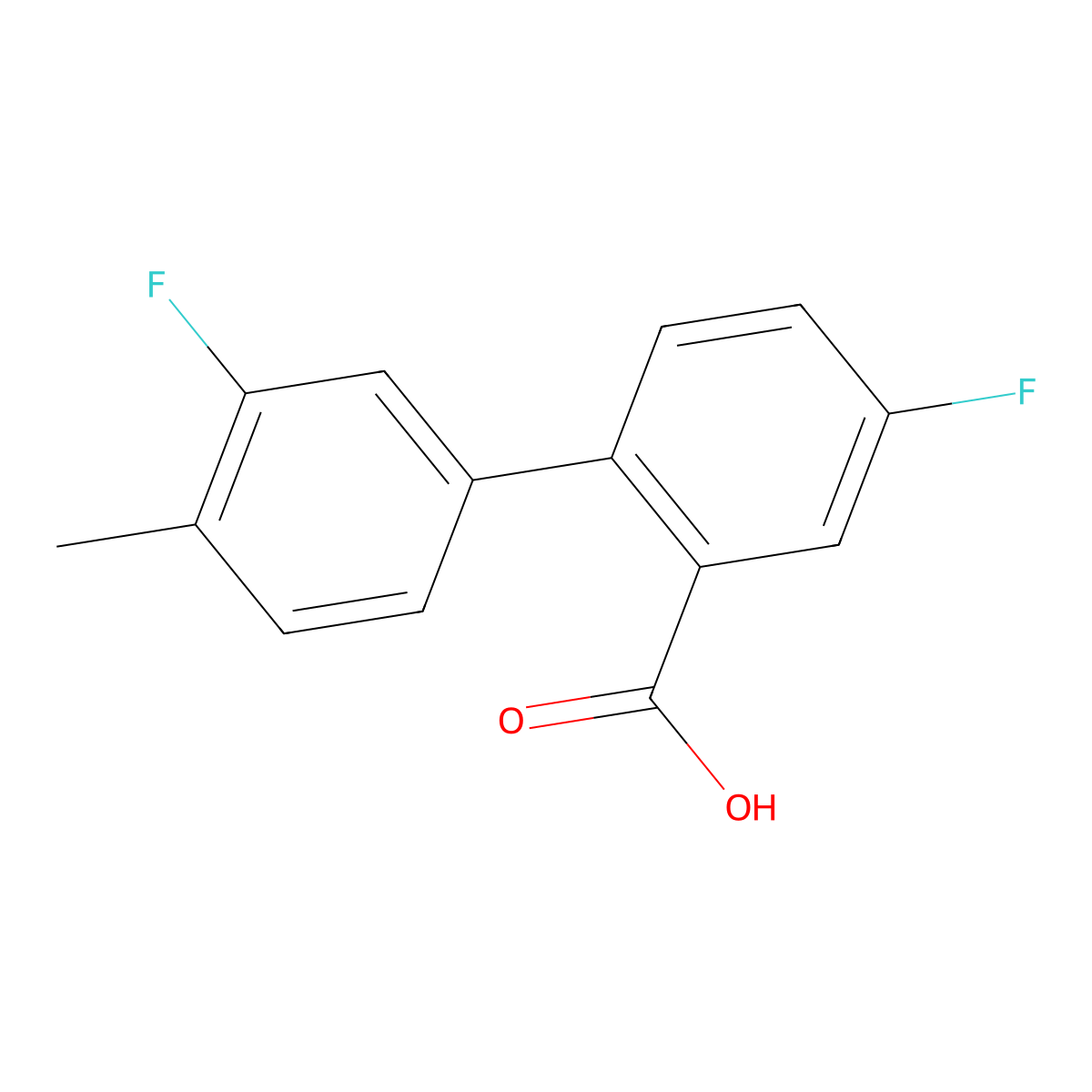 5-Fluoro-2-(3-fluoro-4-methylphenyl)benzoic acid molecular structure, CAS 1262005-83-3