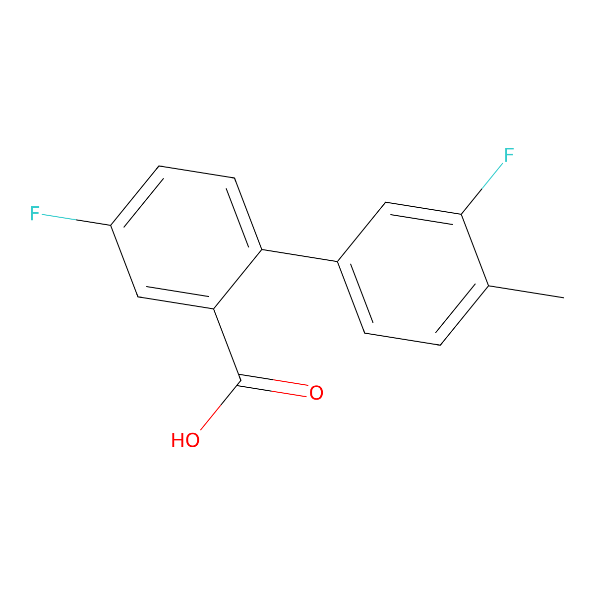 5-Fluoro-2-(3-fluoro-4-methylphenyl)benzoic acid molecular structure, CAS 1262005-83-3