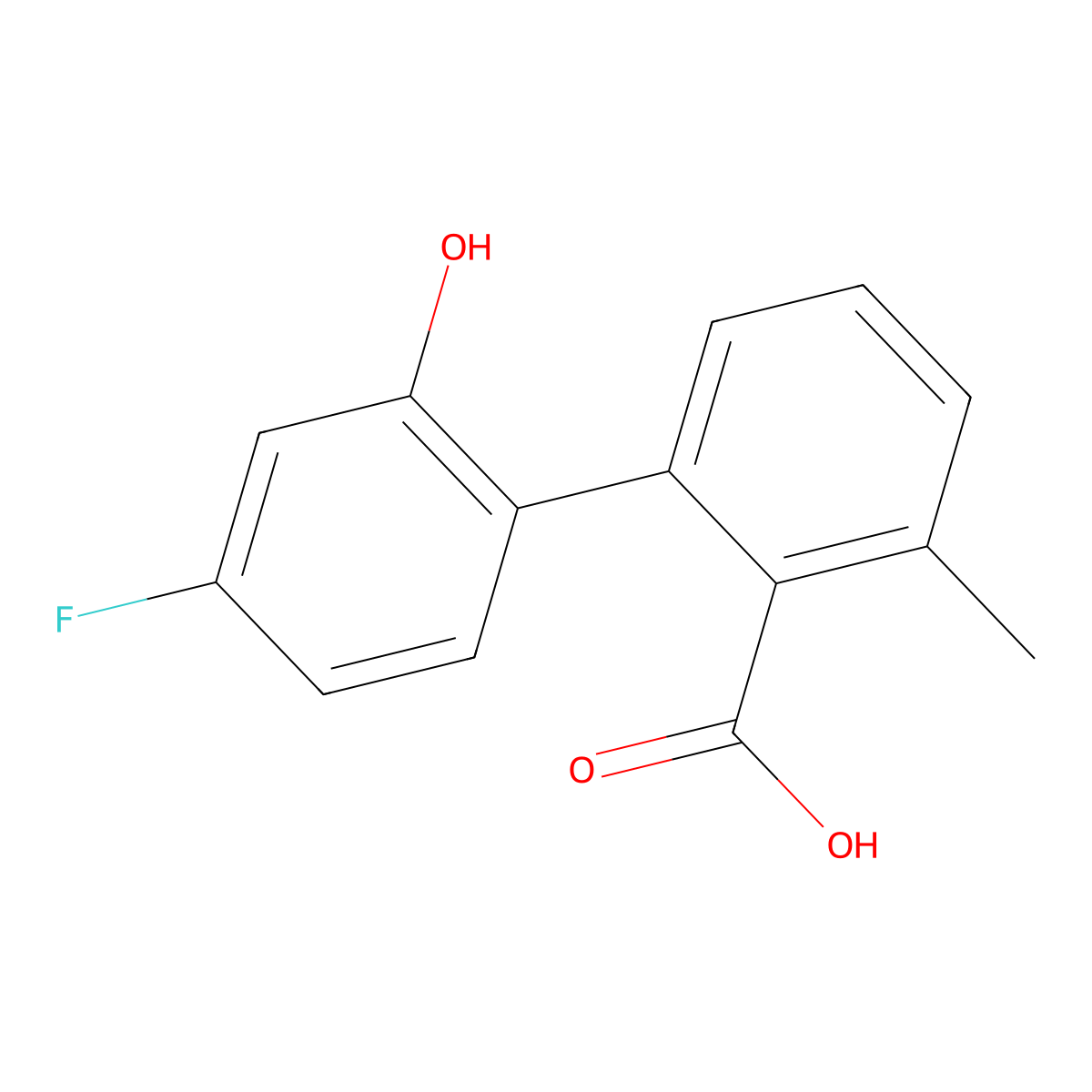 2-(4-Fluoro-2-hydroxyphenyl)-6-methylbenzoic acid molecular structure, CAS 1262005-84-4