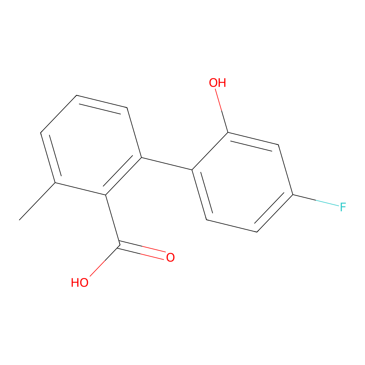 2-(4-Fluoro-2-hydroxyphenyl)-6-methylbenzoic acid molecular structure, CAS 1262005-84-4