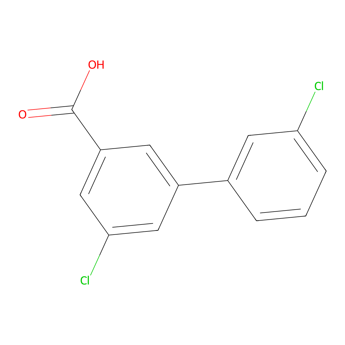 5-Chloro-3-(3-chlorophenyl)benzoic acid molecular structure, CAS 1262005-88-8