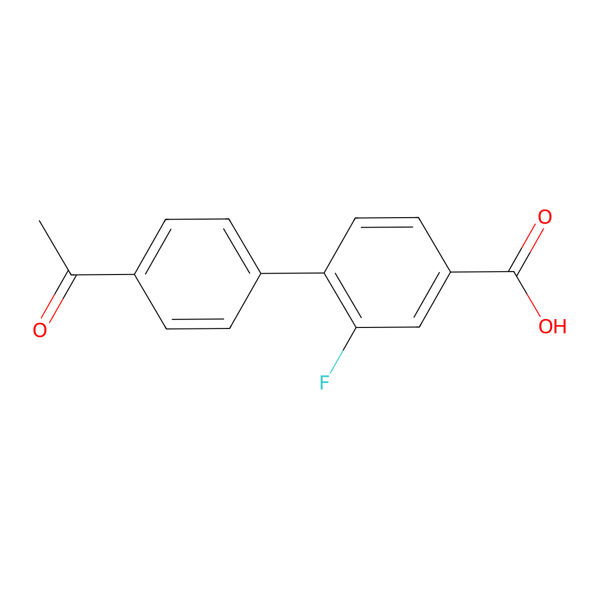 4-(4-Acetylphenyl)-3-fluorobenzoic acid molecular structure, CAS 1262005-90-2