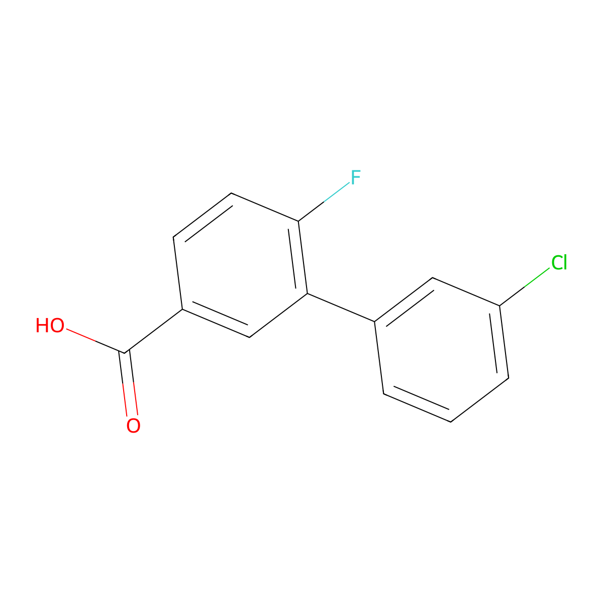 3-(3-Chlorophenyl)-4-fluorobenzoic acid molecular structure, CAS 1262005-93-5