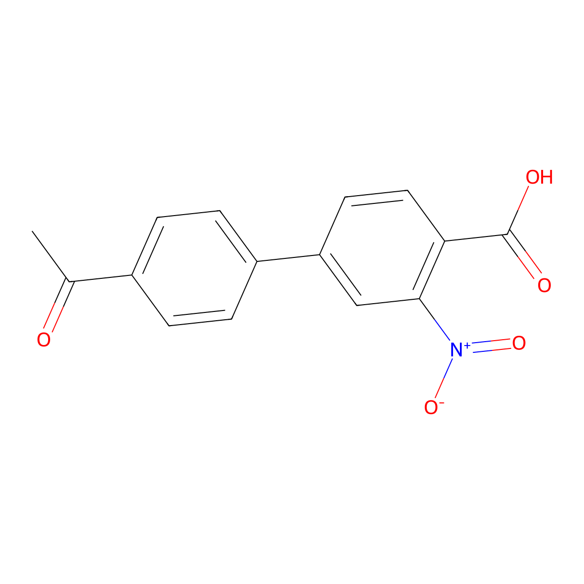 4-(4-Acetylphenyl)-2-nitrobenzoic acid molecular structure, CAS 1262005-94-6