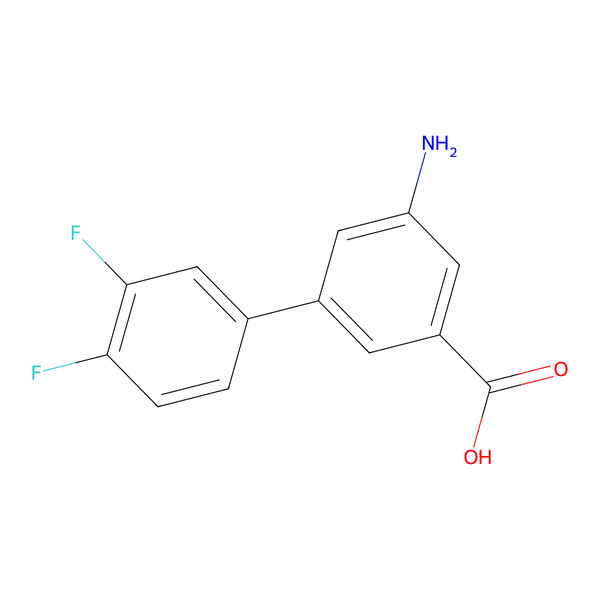 3-Amino-5-(3,4-difluorophenyl)benzoic acid molecular structure, CAS 1262005-96-8