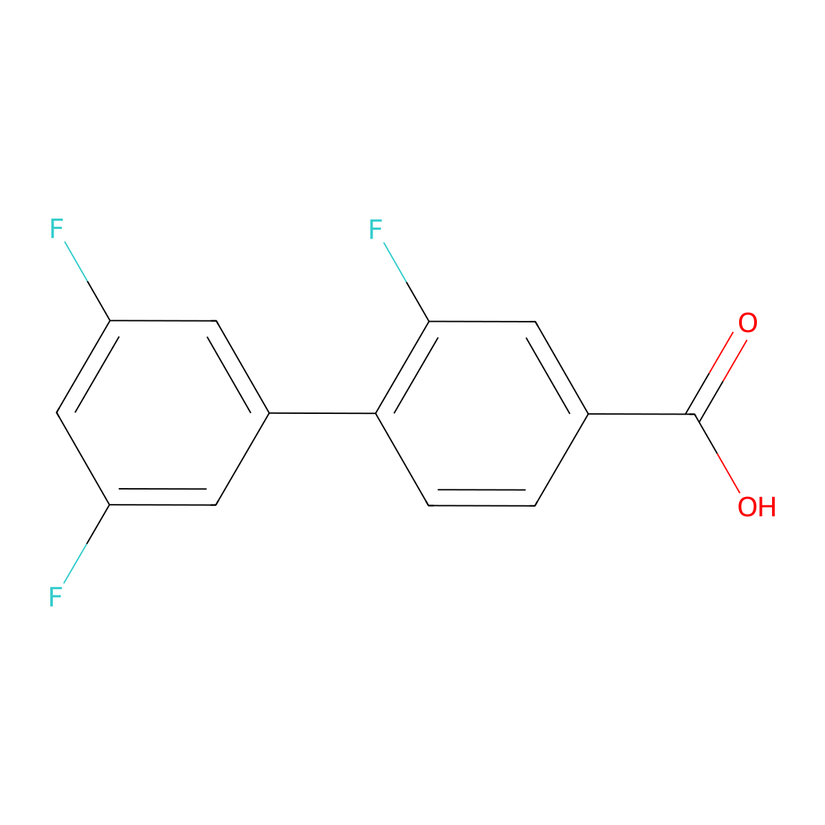 4-(3,5-Difluorophenyl)-3-fluorobenzoic acid molecular structure, CAS 1262006-03-0