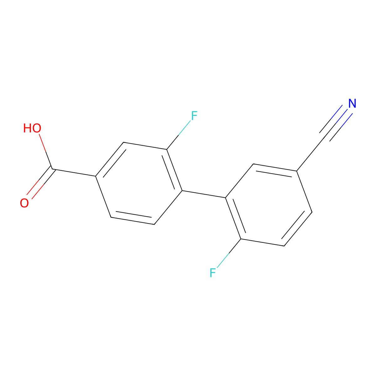 4-(5-Cyano-2-fluorophenyl)-3-fluorobenzoic acid molecular structure, CAS 1262006-04-1