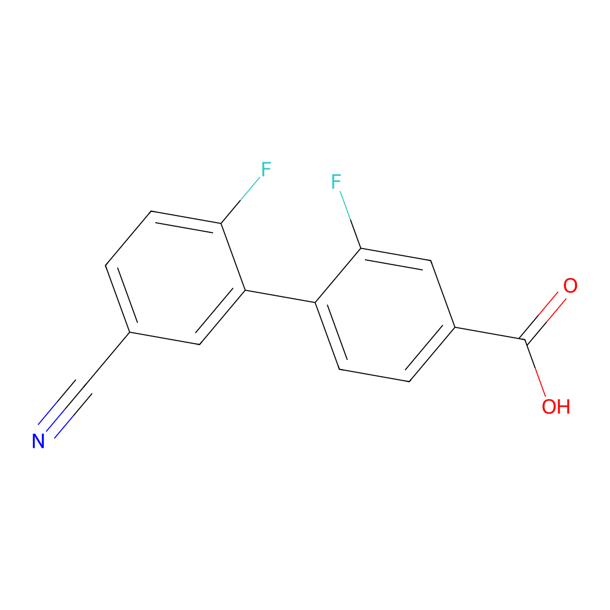 4-(5-Cyano-2-fluorophenyl)-3-fluorobenzoic acid molecular structure, CAS 1262006-04-1