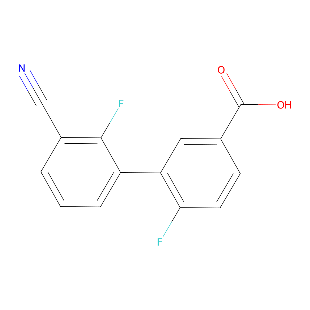 3-(3-Cyano-2-fluorophenyl)-4-fluorobenzoic acid molecular structure, CAS 1262006-11-0