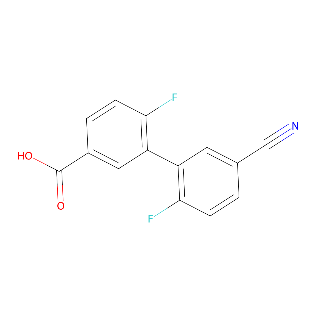 3-(5-Cyano-2-fluorophenyl)-4-fluorobenzoic acid molecular structure, CAS 1262006-27-8