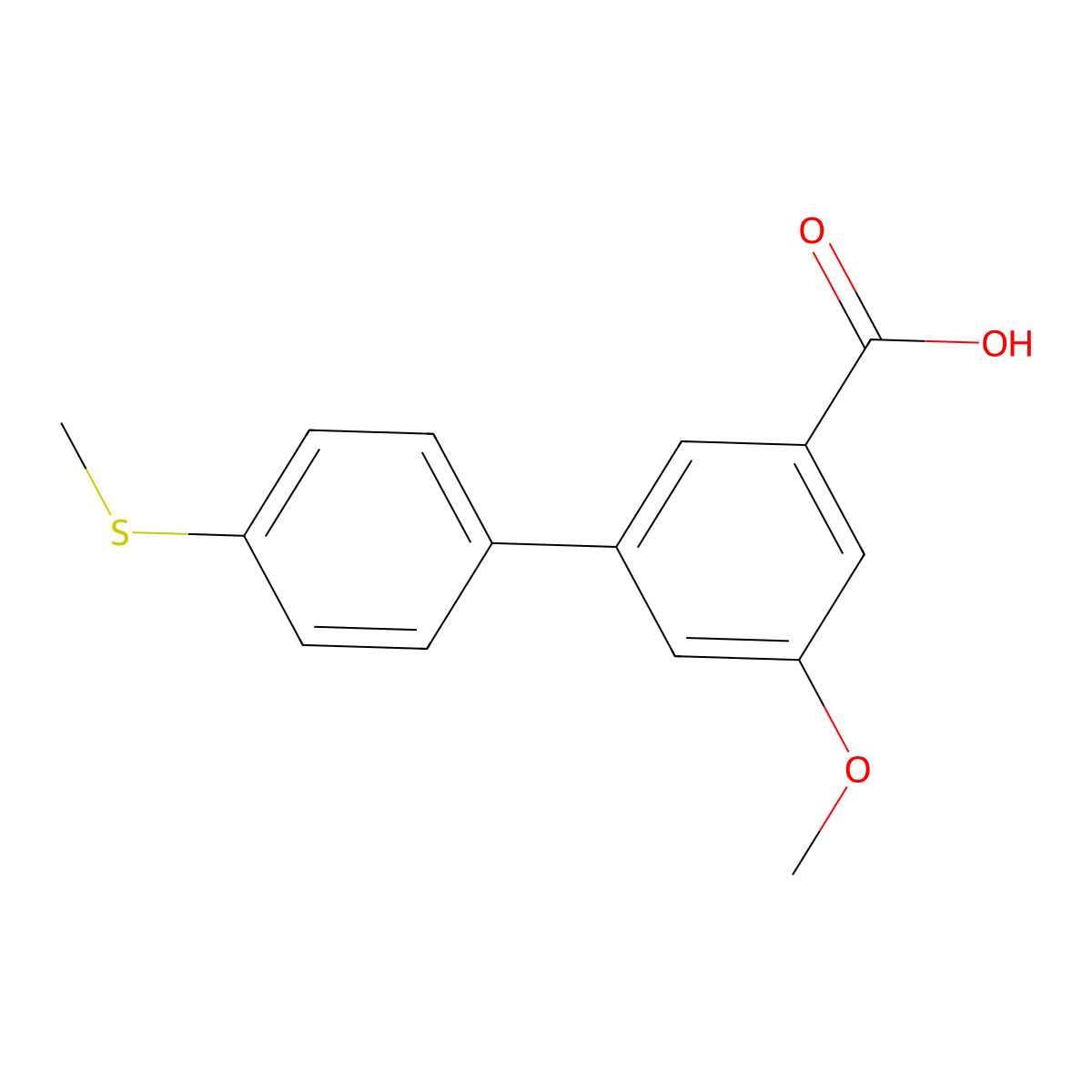 5-Methoxy-3-(4-methylthiophenyl)benzoic acid molecular structure, CAS 1262006-31-4
