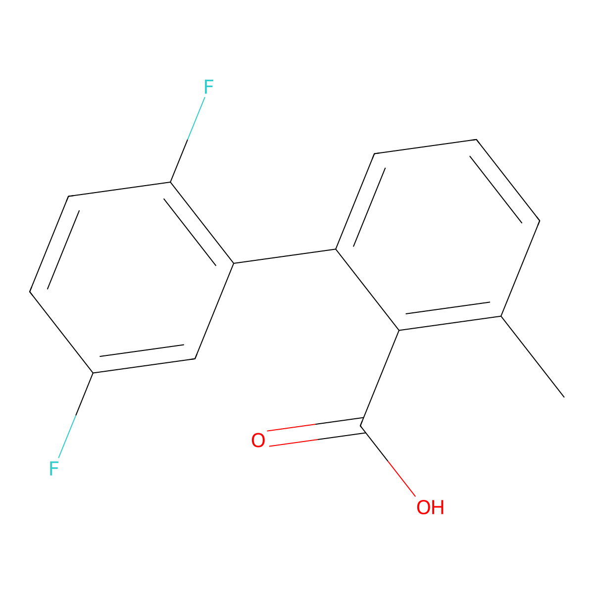 2-(2,5-Difluorophenyl)-6-methylbenzoic acid molecular structure, CAS 1262006-35-8
