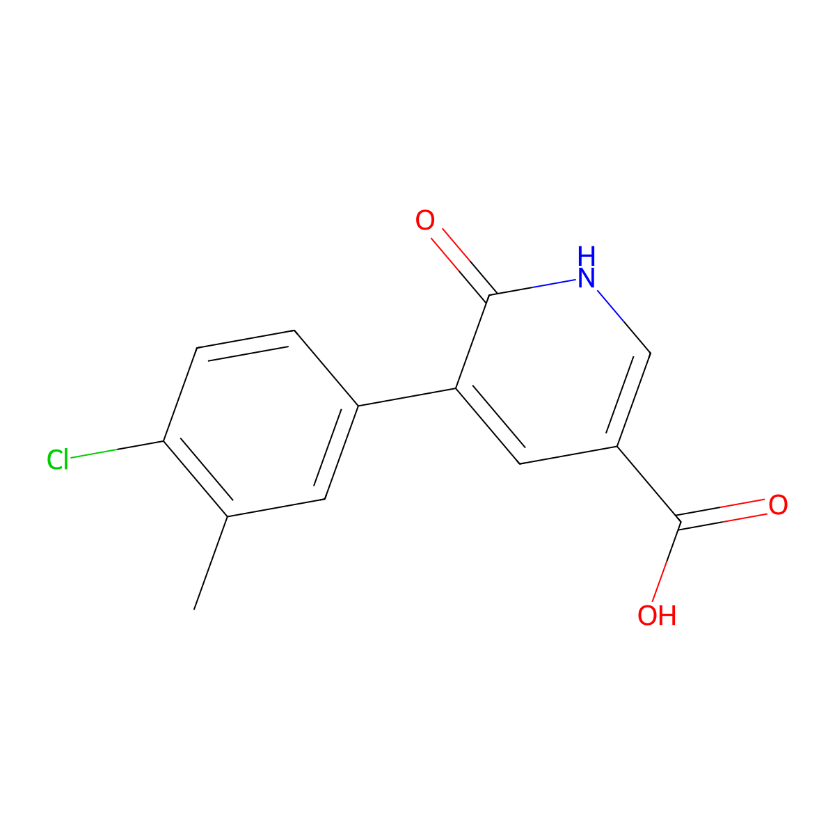 5-(4-Chloro-3-methylphenyl)-6-hydroxynicotinic acid molecular structure, CAS 1262006-39-2