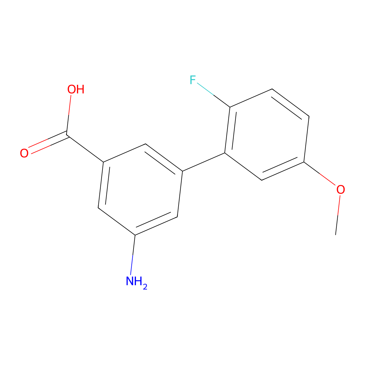 3-Amino-5-(2-fluoro-5-methoxyphenyl)benzoic acid molecular structure, CAS 1262006-46-1