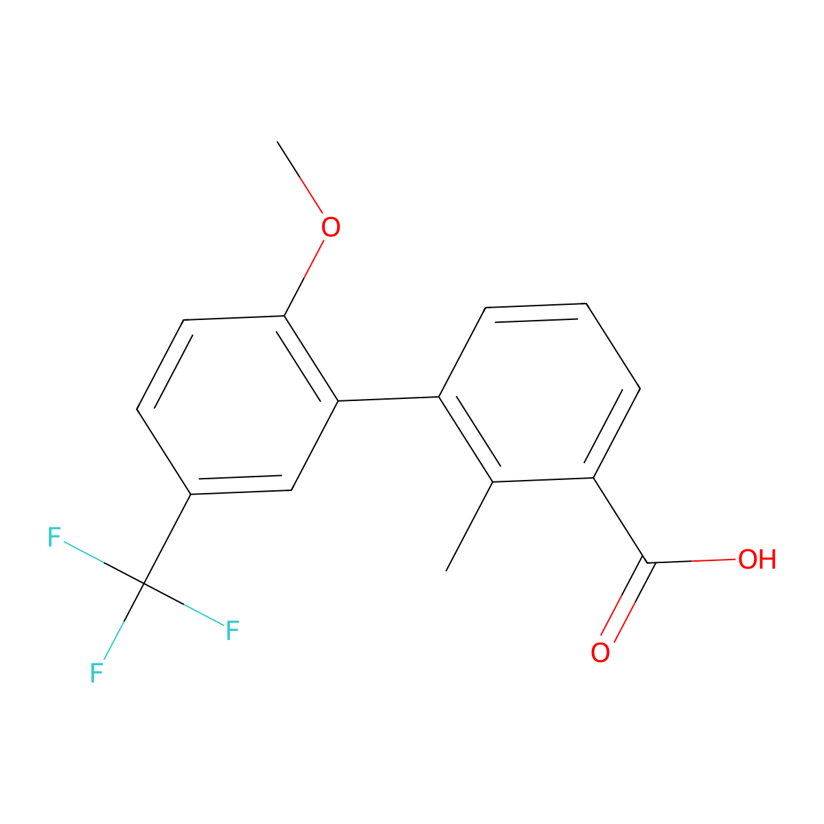 3-(2-Methoxy-5-trifluoromethylphenyl)-2-methylbenzoic acid molecular structure, CAS 1262006-54-1