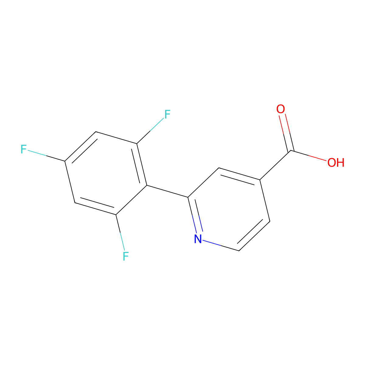 2-(2,4,6-Trifluorophenyl)pyridine-4-carboxylic acid molecular structure, CAS 1262006-56-3