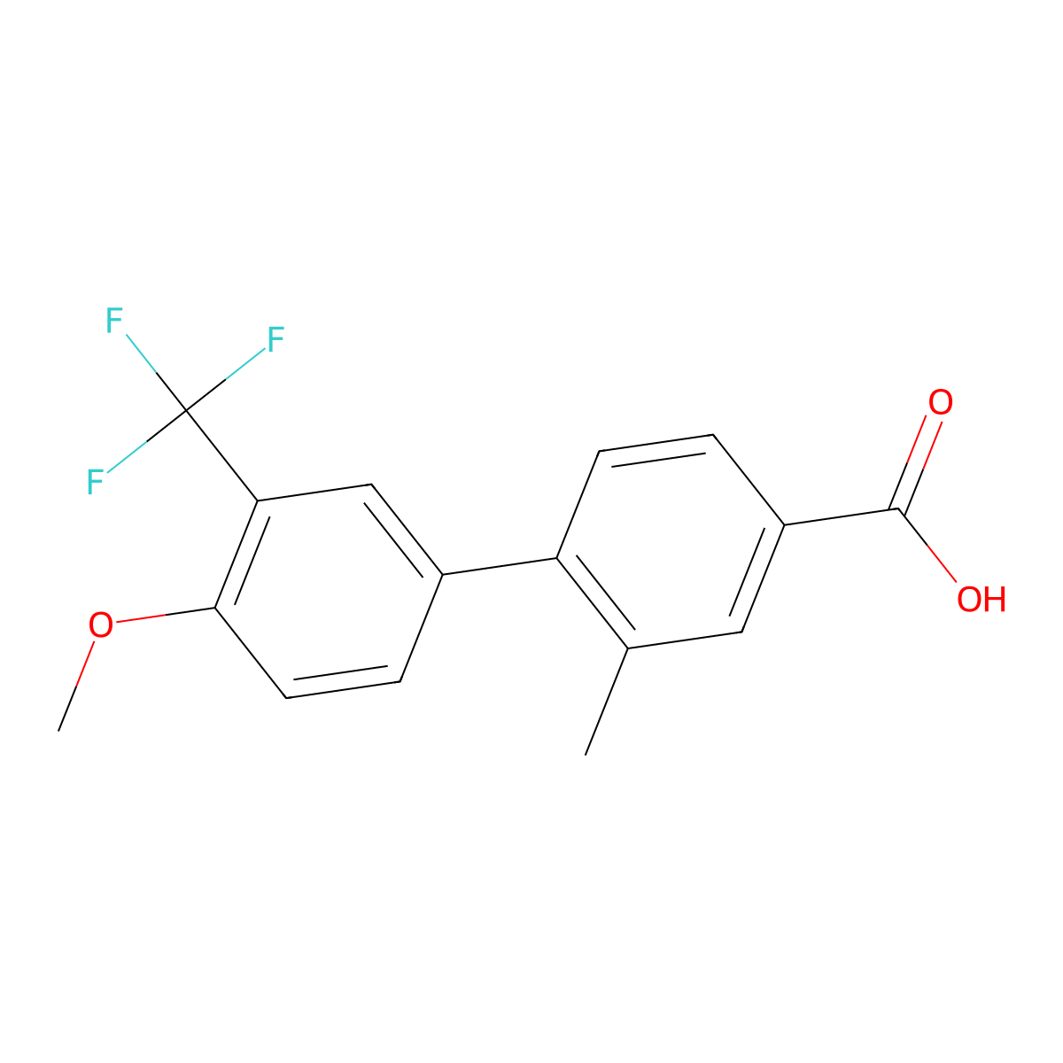 4-(4-Methoxy-3-trifluoromethylphenyl)-3-methylbenzoic acid molecular structure, CAS 1262006-62-1