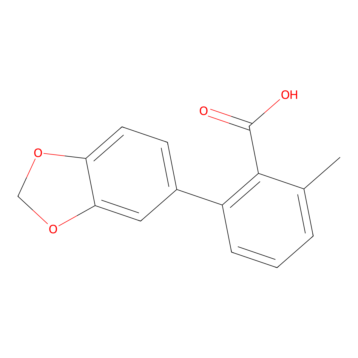6-Methyl-2-(3,4-methylenedioxyphenyl)benzoic acid molecular structure, CAS 1262006-65-4
