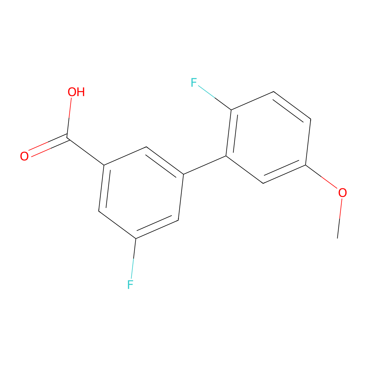 5-Fluoro-3-(2-fluoro-5-methoxyphenyl)benzoic acid molecular structure, CAS 1262006-68-7