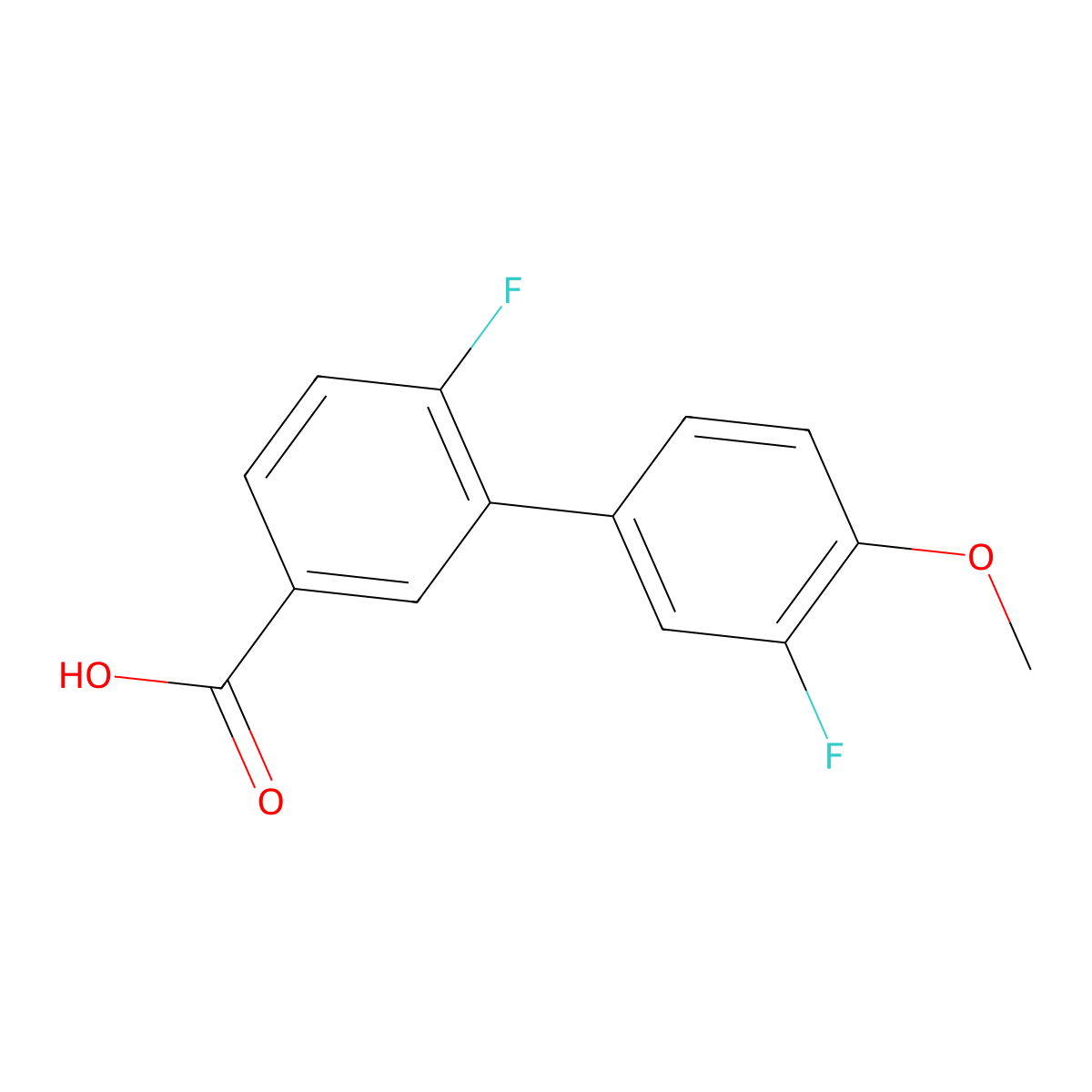 4-Fluoro-3-(3-fluoro-4-methoxyphenyl)benzoic acid molecular structure, CAS 1262006-73-4
