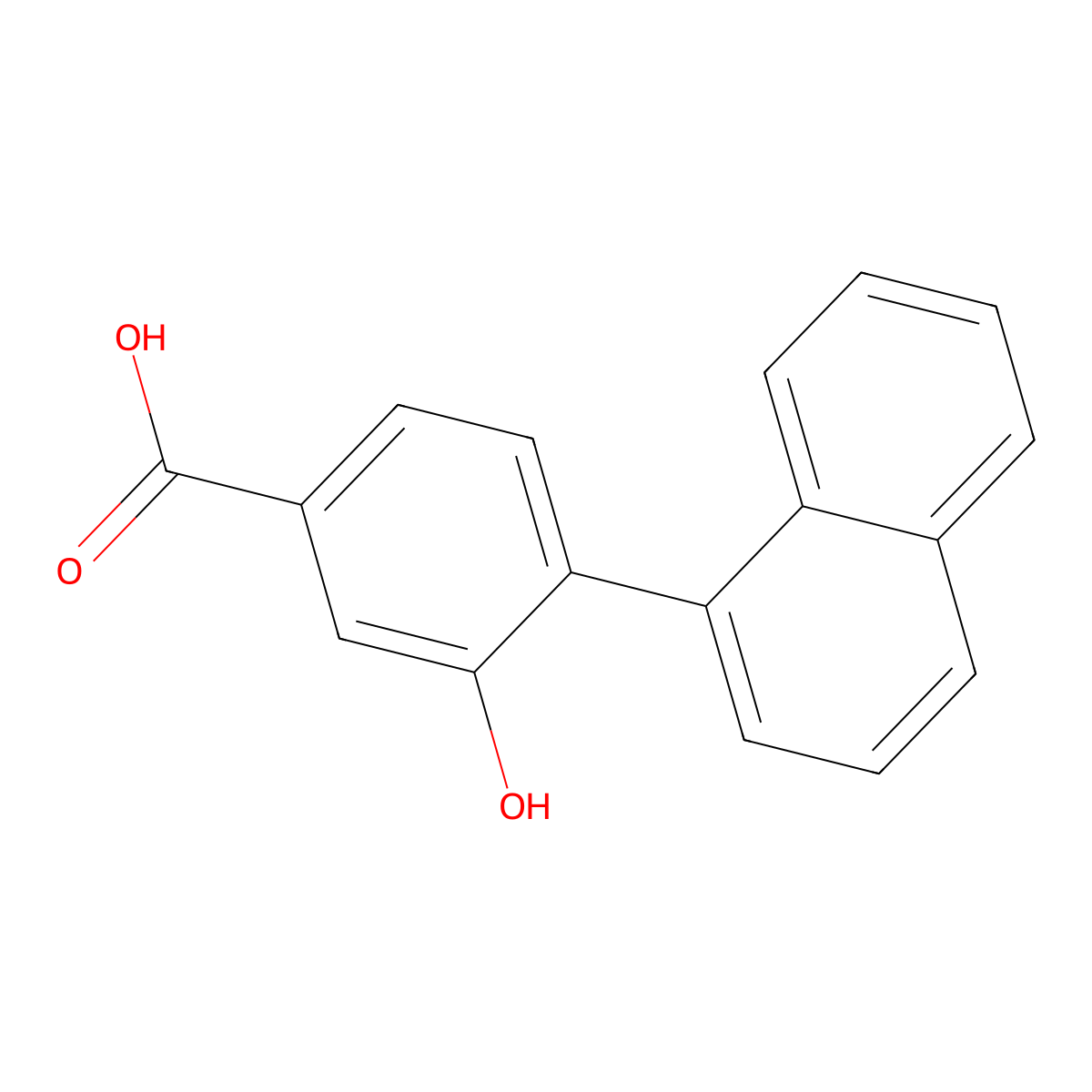 3-Hydroxy-4-(naphthalen-1-yl)benzoic acid molecular structure, CAS 1262006-76-7