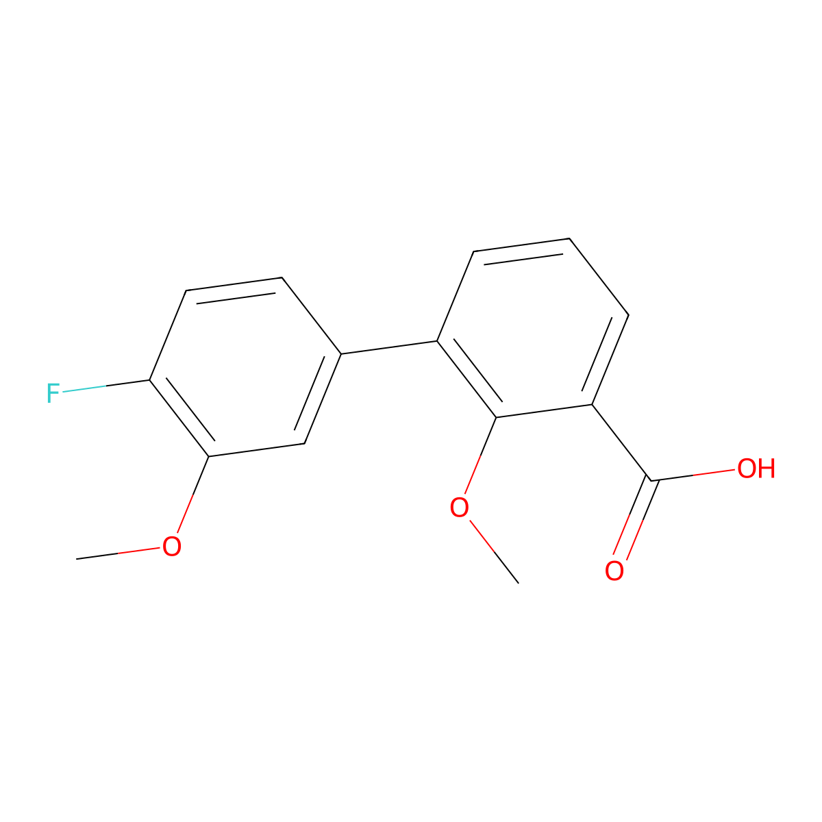 3-(4-Fluoro-3-methoxyphenyl)-2-methoxybenzoic acid molecular structure, CAS 1262006-83-6