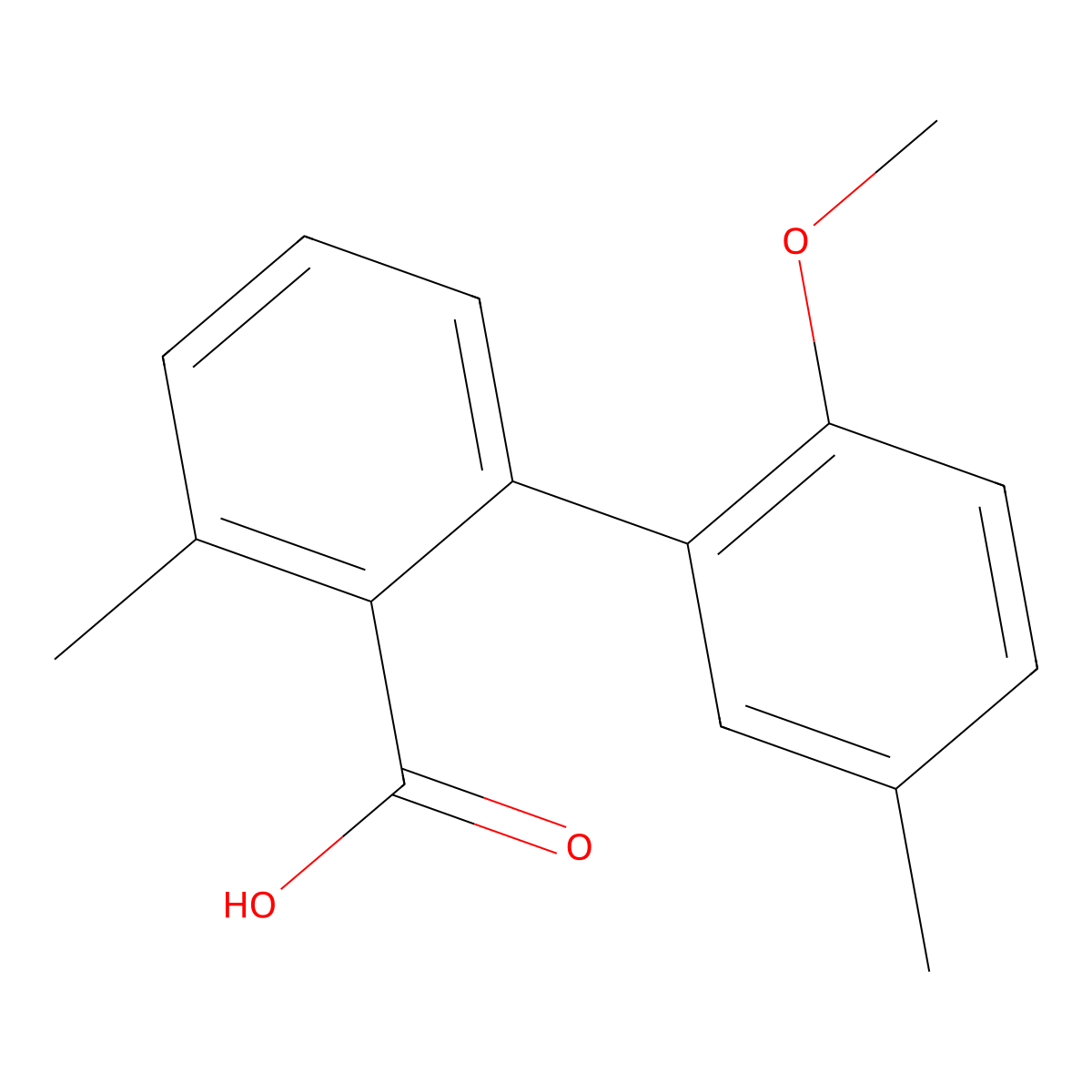 2-(2-Methoxy-5-methylphenyl)-6-methylbenzoic acid molecular structure, CAS 1262006-86-9