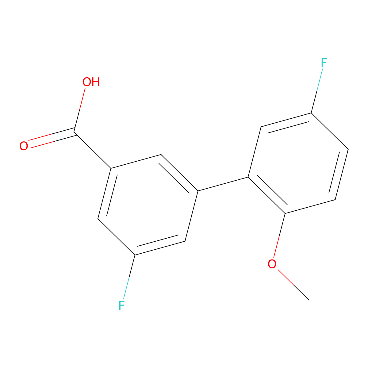 5-Fluoro-3-(5-fluoro-2-methoxyphenyl)benzoic acid molecular structure, CAS 1262006-88-1