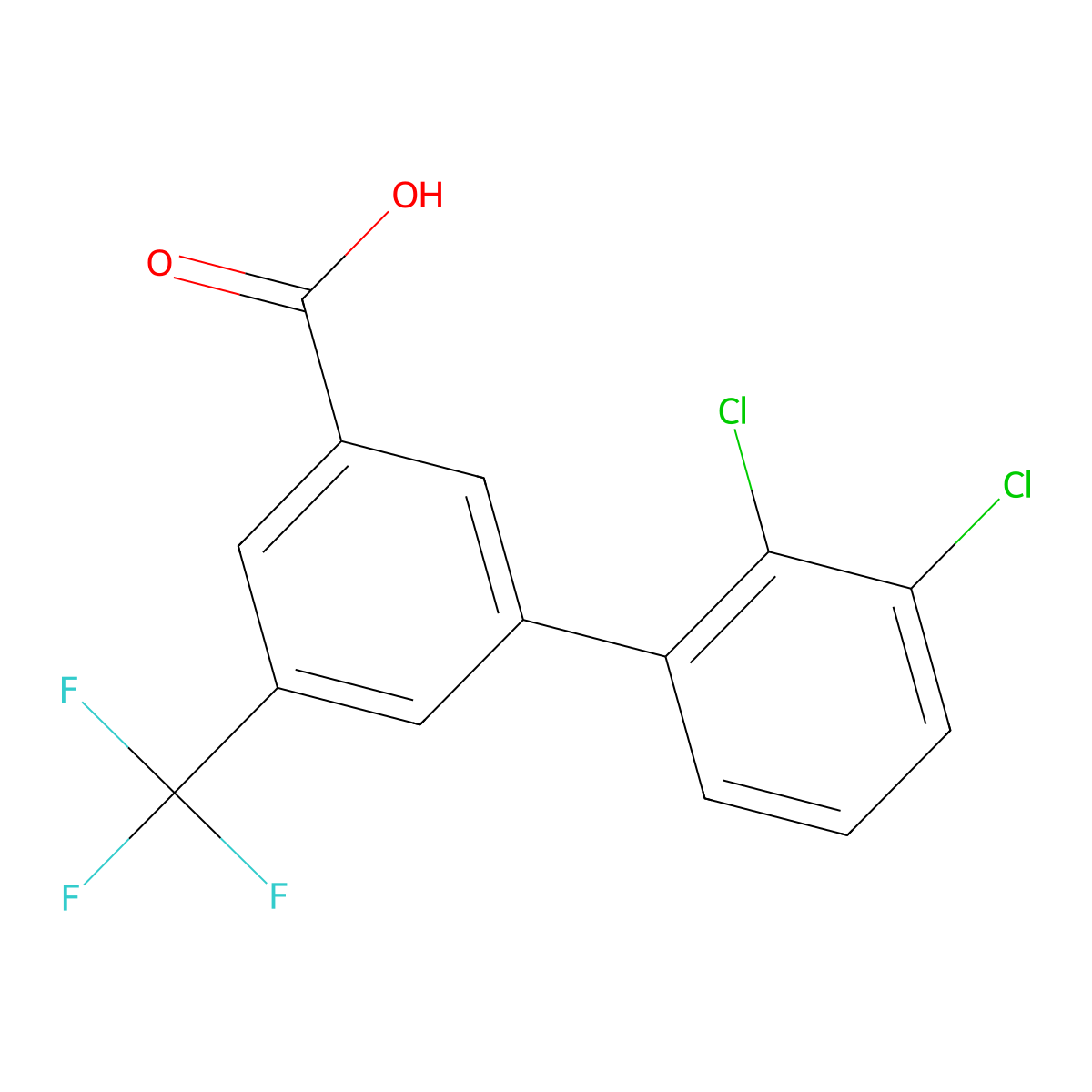 3-(2,3-Dichlorophenyl)-5-trifluoromethylbenzoic acid molecular structure, CAS 1262007-12-4